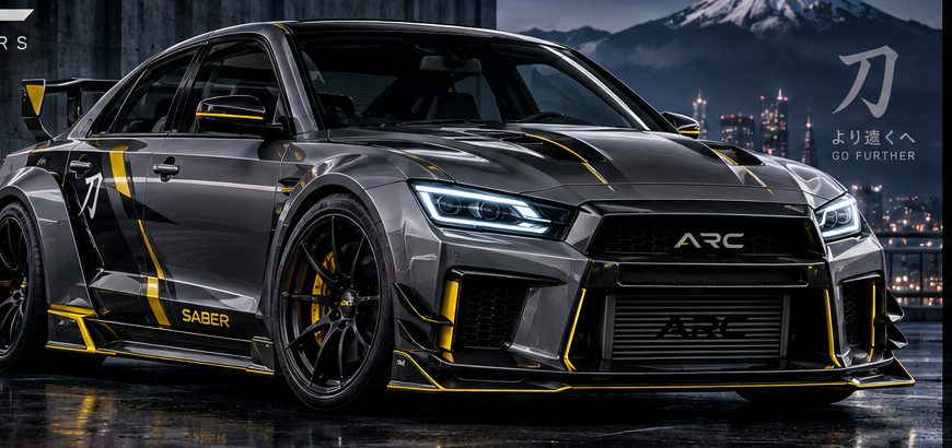Current ARC Saber graphite performance sedan development design